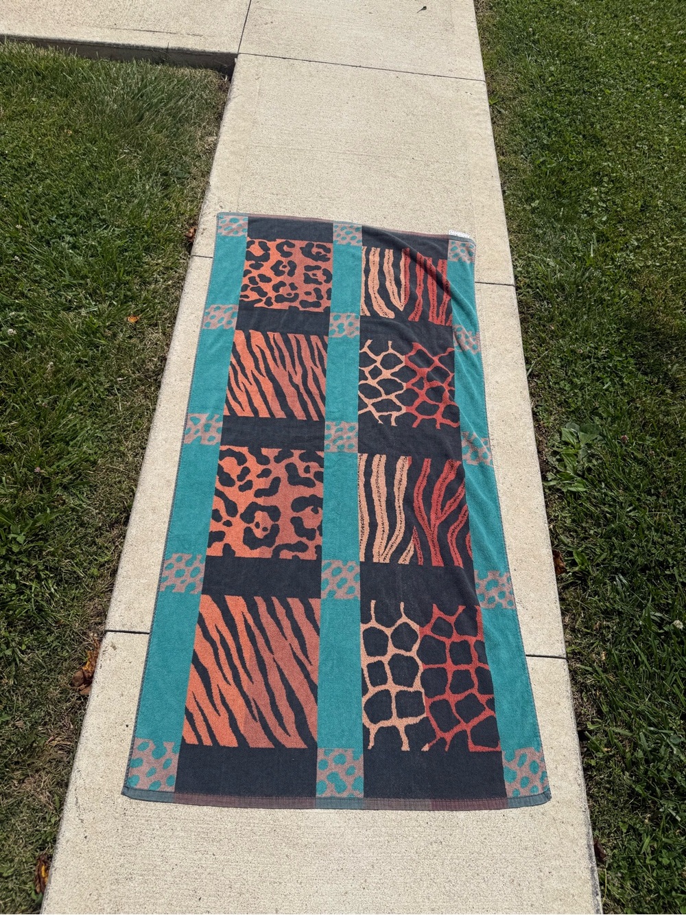 Vintage Royal Terry Animal Print Beach Towel